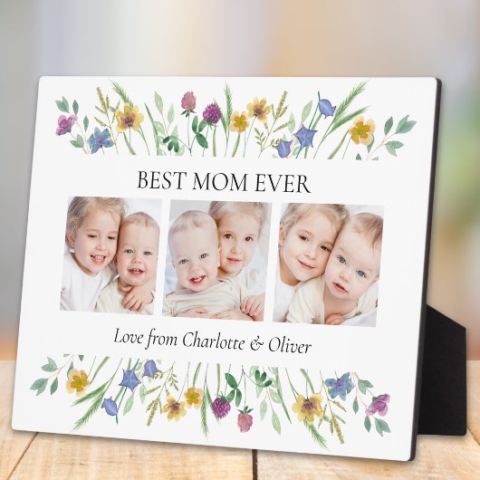 Mother's Day Best Mom Ever Floral フォトプラーク