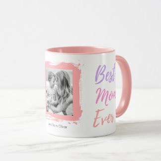 Mother's Day Best Mom Ever Photo Pink Personalized マグカップ