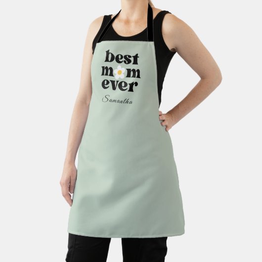 Mother's Day Best Mom Ever Sage Green Apron エプロン (インサイチュ)