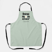 Mother's Day Best Mom Ever Sage Green Apron エプロン (正面)
