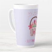 Mother's Day,Best Mom Ever, with Beautiful Flower カフェラテマグ (左アングル)