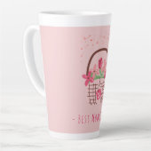 Mother's Day,Best Mom Ever, with Beautiful Flower  カフェラテマグ (左アングル)