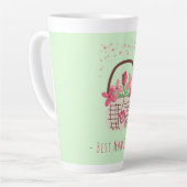Mother's Day,Best Mom Ever, with Beautiful Flower カフェラテマグ (左アングル)