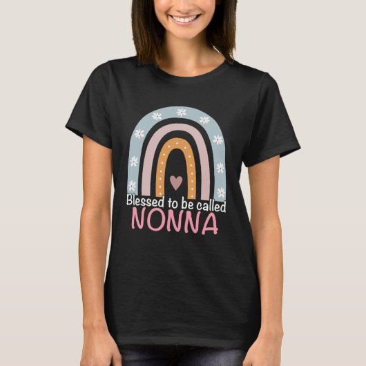 Mothers Day Blessed To Be Called Nonna Rainbow Non Tシャツ (正面)