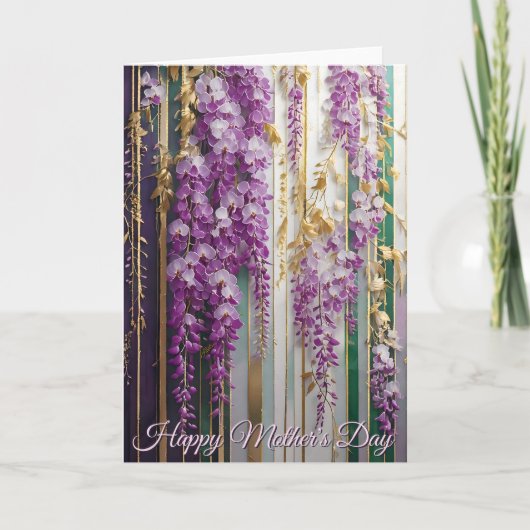  Mother's Day Blooming Wallpaper Violet Wisteria カード (正面)