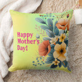 Mother's Day Boho Flowers Clipart-61983 クッション (ブランケット)