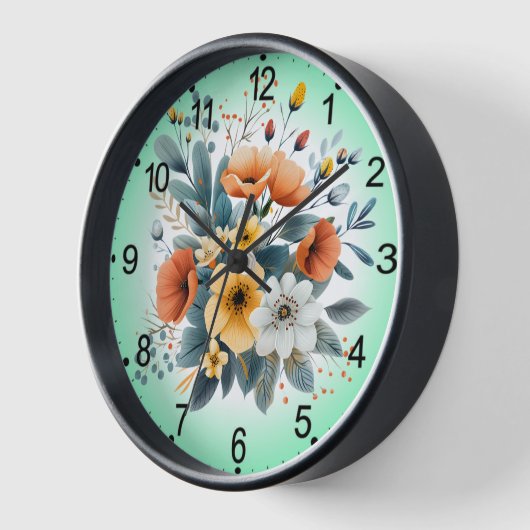 Mother's Day Boho Flowers Clipart-61983 壁時計 (傾斜)