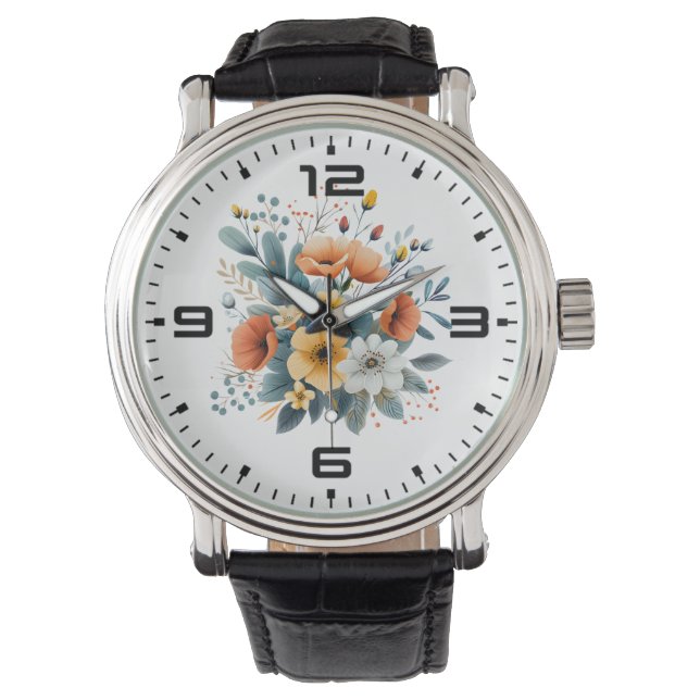 Mother's Day Boho Flowers Clipart-61983 腕時計 (正面)