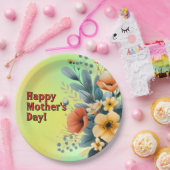 Mother's Day Boho Flowers Clipart-61983 Keychain ペーパープレート (パーティー)