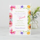 Mother's Day Bright Floral Brunch Invitation 招待状 (スタンド正面)