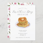 Mother's Day Brunch | Pancakes 招待状<br><div class="desc">Elegant Mother's Day celebration invitation featuring illustration of packed pancakes.</div>