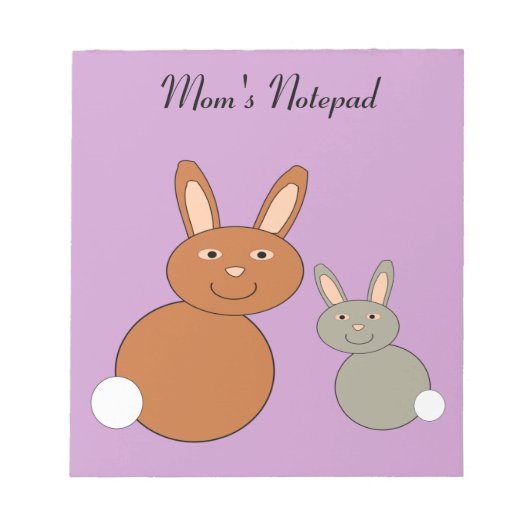 Mothers Day Bunniesカスタマイズ可能ノート ノートパッド (正面)