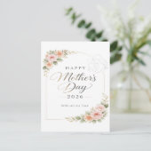 Mother's Day Card — Floral Frame "Happy Mother's D ポストカード (スタンド正面)
