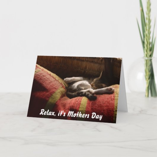 Mothers Day Card from the Cat sleeping on Couch カード (正面)
