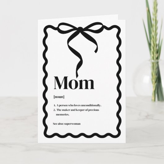 Mother's Day Card; Mom "Noun" カード (正面)