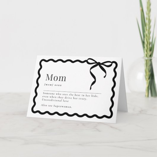 Mother's Day Card; Mom "Noun" カード (正面)