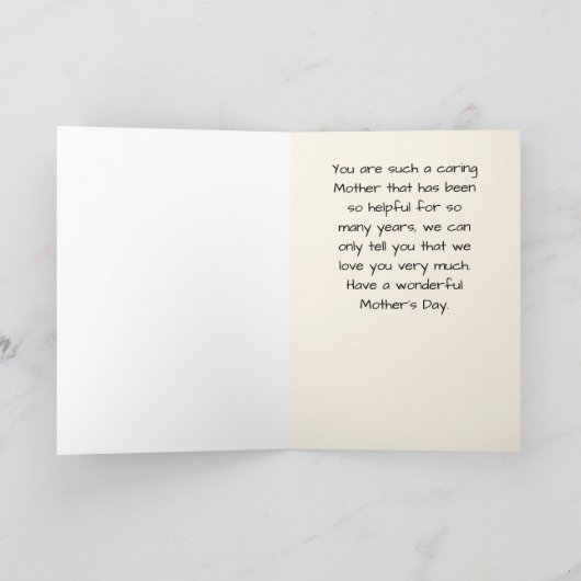 Mother's Day Card with Flowers カード (内部)