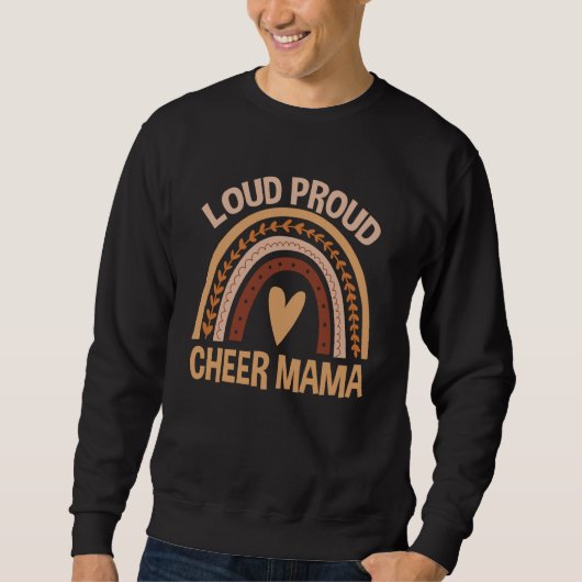 Mother's Day Cheerleading Mom Loud Proud Cheer Mam スウェットシャツ (正面)