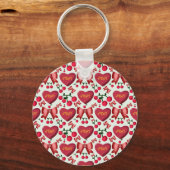 Mother's day cherry bow pattern gift  キーホルダー (正面)