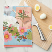 Mother's Day Collies and flowers キッチンタオル (四つ折り)