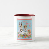 Mother's Day Collies and flowers マグカップ (中央)