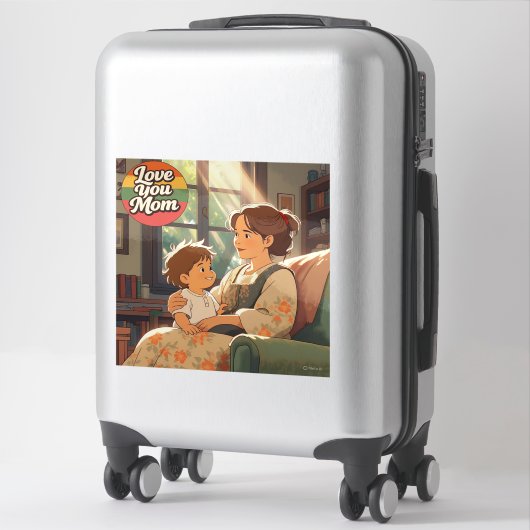 Mother's day Custom-Cut Vinyl Sticker シール (スーツケース)
