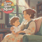 Mother's day Custom-Cut Vinyl Sticker シール (正面)