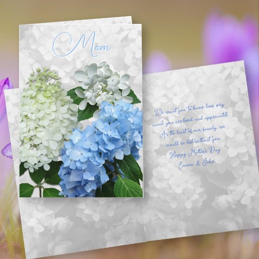 Mothers Day Custom Message Floral  招待状