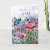 Mothers Day Custom Name Pretty Flowers  カード (正面)