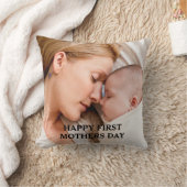 mothers day  cute heart photo Throw Pillow クッション (ブランケット)