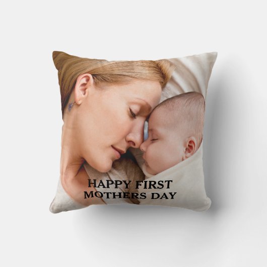 mothers day  cute heart photo Throw Pillow クッション (裏面)