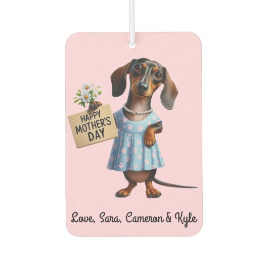Mother's Day Dachshund カーエアーフレッシュナー (正面)