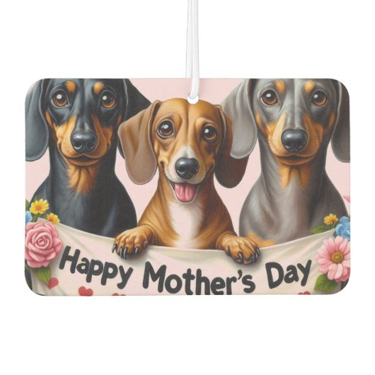 Mother's Day Dachshund カーエアーフレッシュナー (正面)