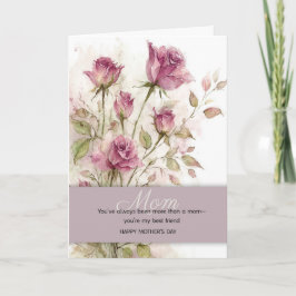 Mother's Day Daughter Best Friend Floral Rose  カード