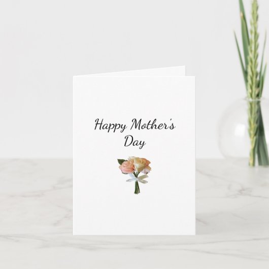 Mother's Day Elegant Botanical Pink Roses カード (正面)