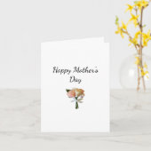 Mother's Day Elegant Botanical Pink Roses カード (黄色い花)