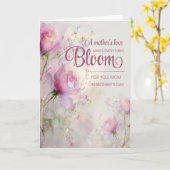 Mother's Day Elegant Feminine Pink Rose Floral  カード (黄色い花)