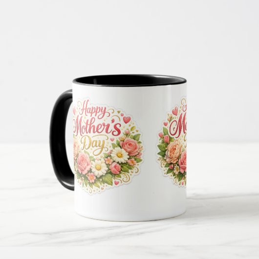 Mother's Day elegant floral 2 to マグカップ (正面左)