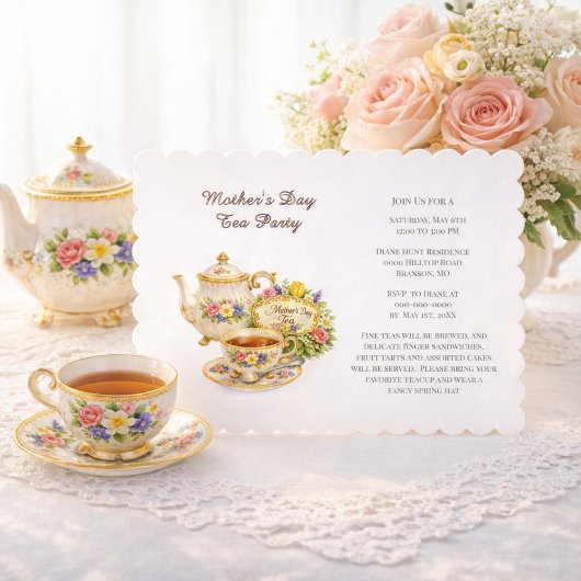 Mother's Day Elegant Tea Party  招待状