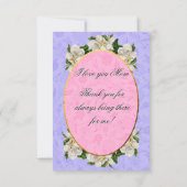 Mother's Day Elegant Vintage Beautiful サンキューカード (裏面)