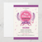 Mothers Day Event Invitation Flyer Template 招待状 (正面/裏面)