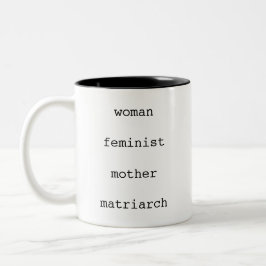 Mother's Day Feminist Black Typewriter Script ツートーンマグカップ