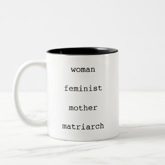 Mother's Day Feminist Black Typewriter Script ツートーンマグカップ