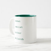 Mother's Day Feminist Dark Green Typewriter Script ツートーンマグカップ (正面左)