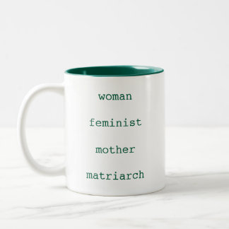 Mother's Day Feminist Dark Green Typewriter Script ツートーンマグカップ