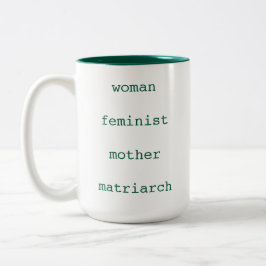 Mother's Day Feminist Dark Green Typewriter Script ツートーンマグカップ