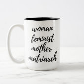 Mother's Day Feminist Handwritten Typography Black ツートーンマグカップ (左)