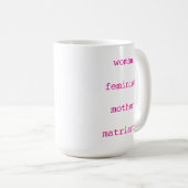 Mother's Day Feminist Hot Pink Typewriter Script コーヒーマグカップ (正面右)