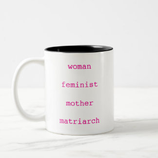 Mother's Day Feminist Hot Pink Typewriter Script ツートーンマグカップ
