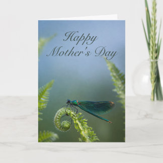 Mothers Day Fern Dragonfly Card カード